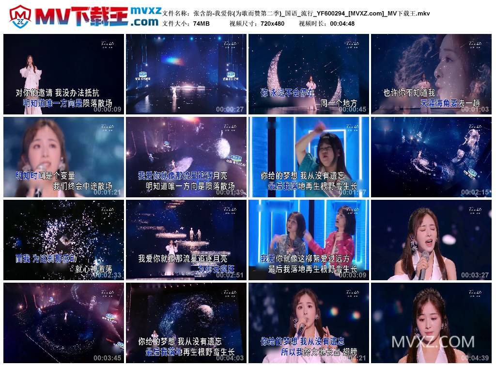 张含韵-我爱你(为歌而赞第二季)_国语_流行_YF600294